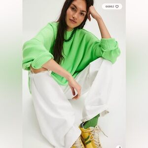 Free People Lime Knit Sweater size small